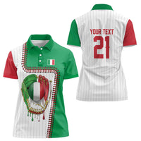 Custom Dripping Baseball Italy Women Polo Shirt