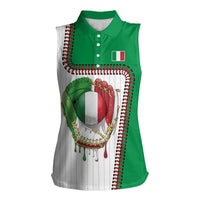 Custom Dripping Baseball Italy Women Sleeveless Polo Shirt