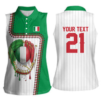 Custom Dripping Baseball Italy Women Sleeveless Polo Shirt