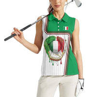 Custom Dripping Baseball Italy Women Sleeveless Polo Shirt