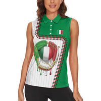Custom Dripping Baseball Italy Women Sleeveless Polo Shirt