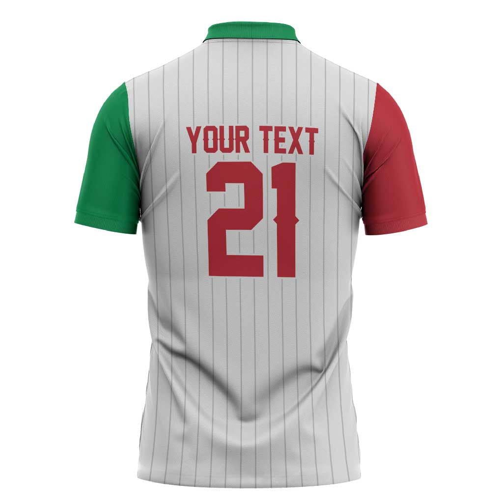 Custom Dripping Baseball Italy Zipper Polo Shirt