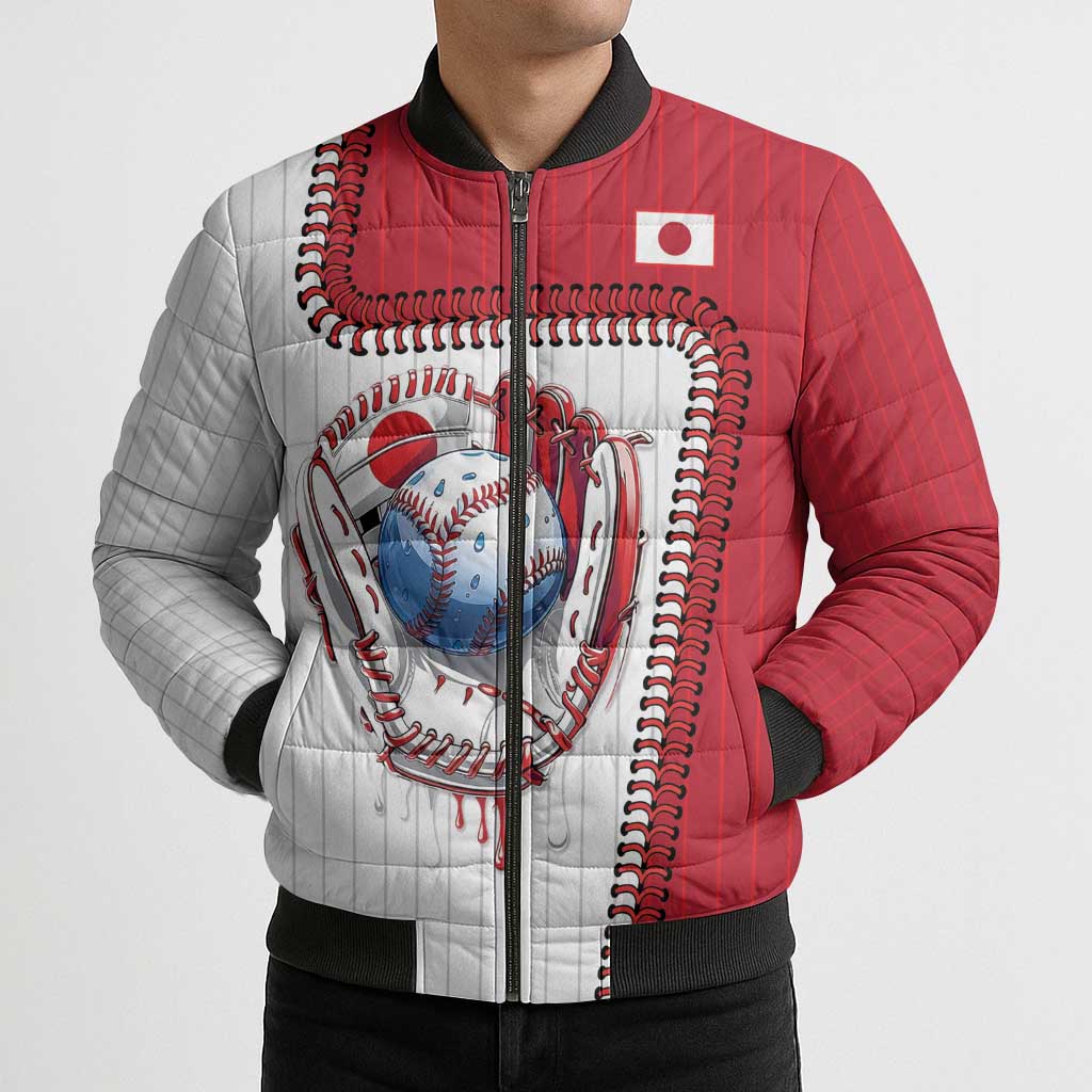 Custom Dripping Baseball Japan Bomber Puffer Jacket