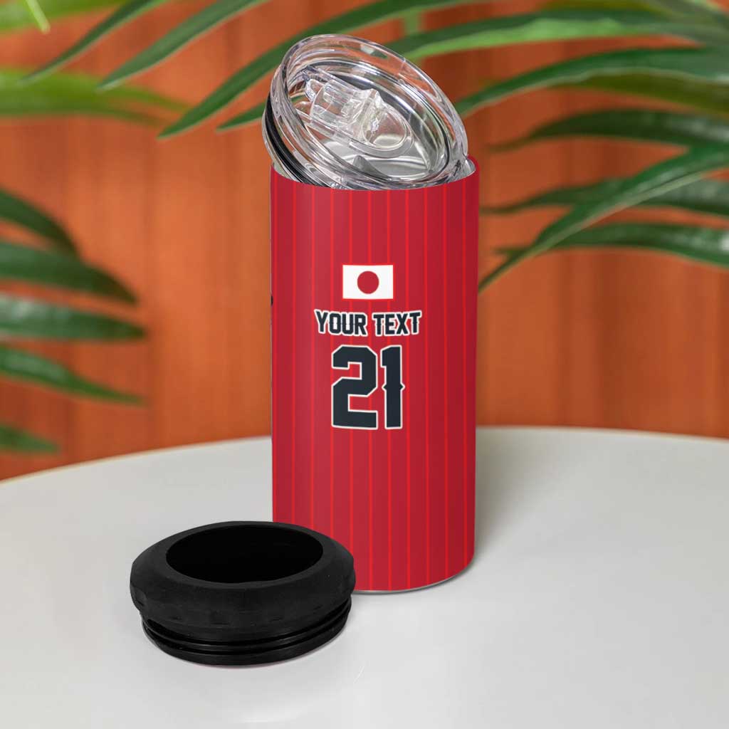 Custom Dripping Baseball Japan 4 in 1 Can Cooler Tumbler