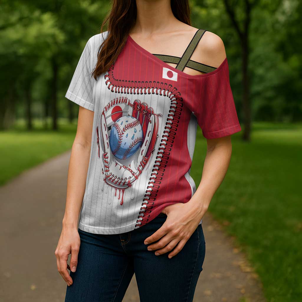 Custom Dripping Baseball Japan Cross Shoulder Shirt
