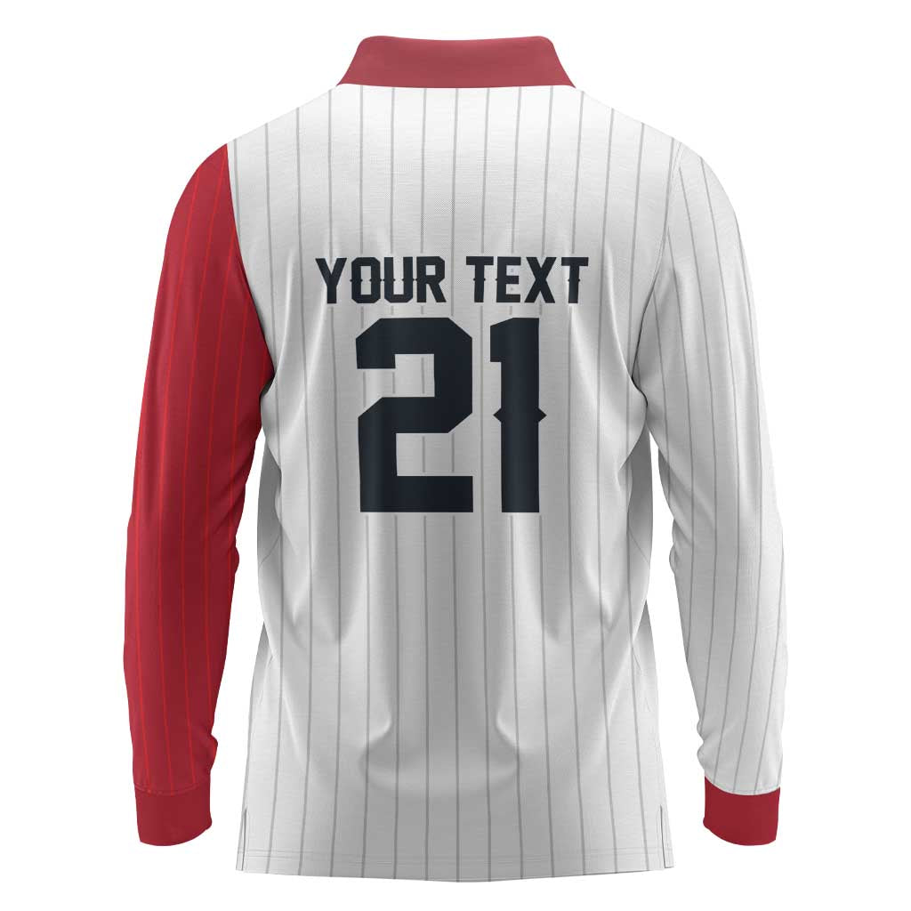 Custom Dripping Baseball Japan Long Sleeve Polo Shirt