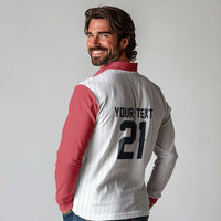 Custom Dripping Baseball Japan Long Sleeve Polo Shirt