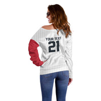 Custom Dripping Baseball Japan Off Shoulder Sweater