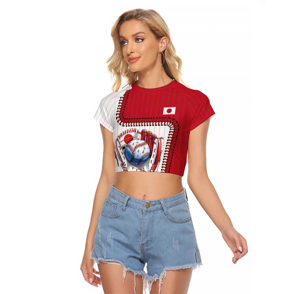 Custom Dripping Baseball Japan Raglan Cropped T Shirt