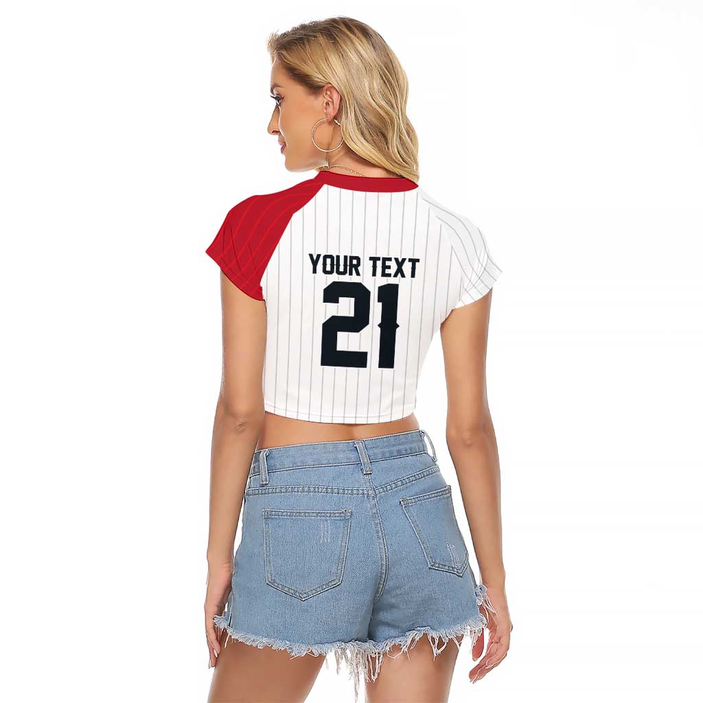 Custom Dripping Baseball Japan Raglan Cropped T Shirt