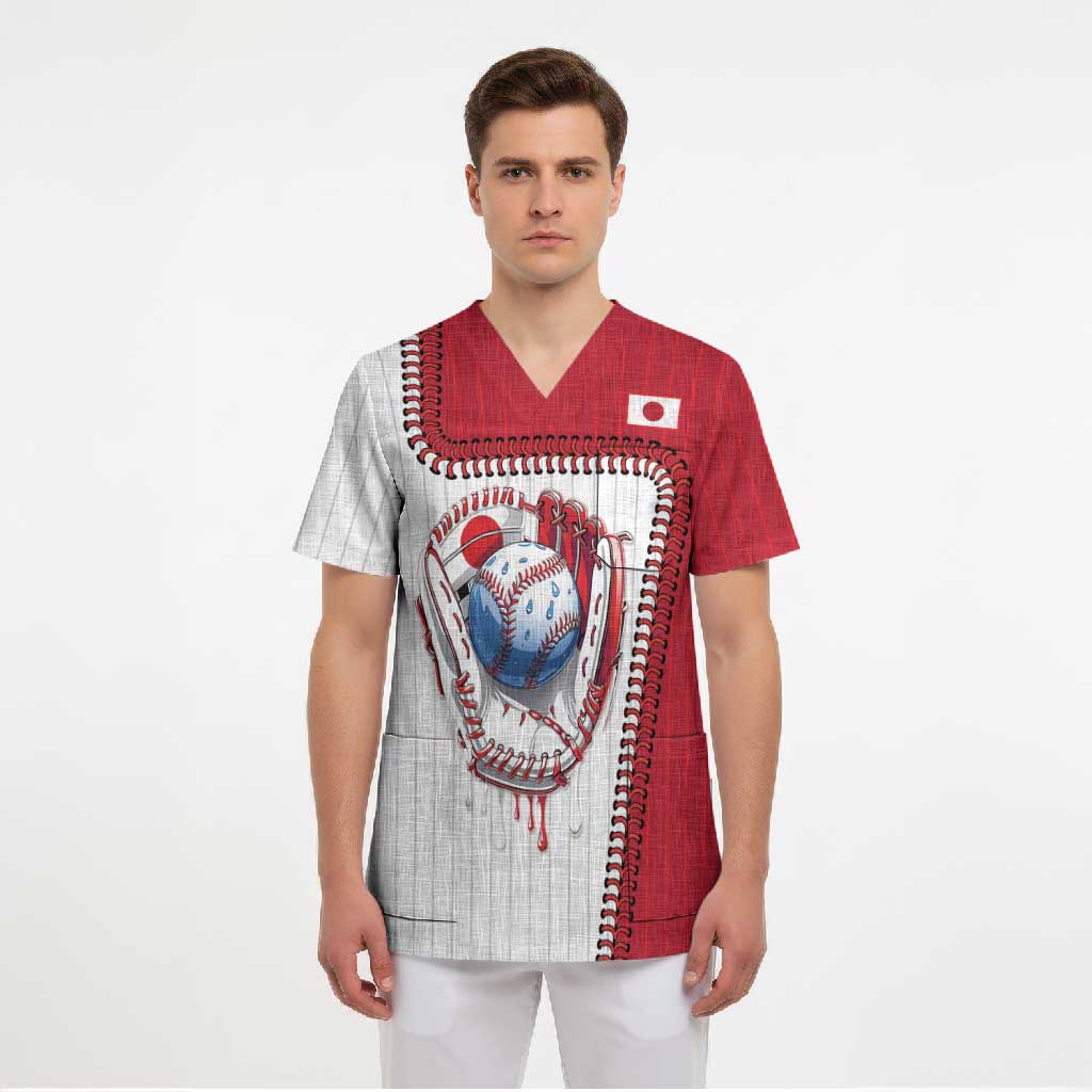 Custom Dripping Baseball Japan Scrub Top