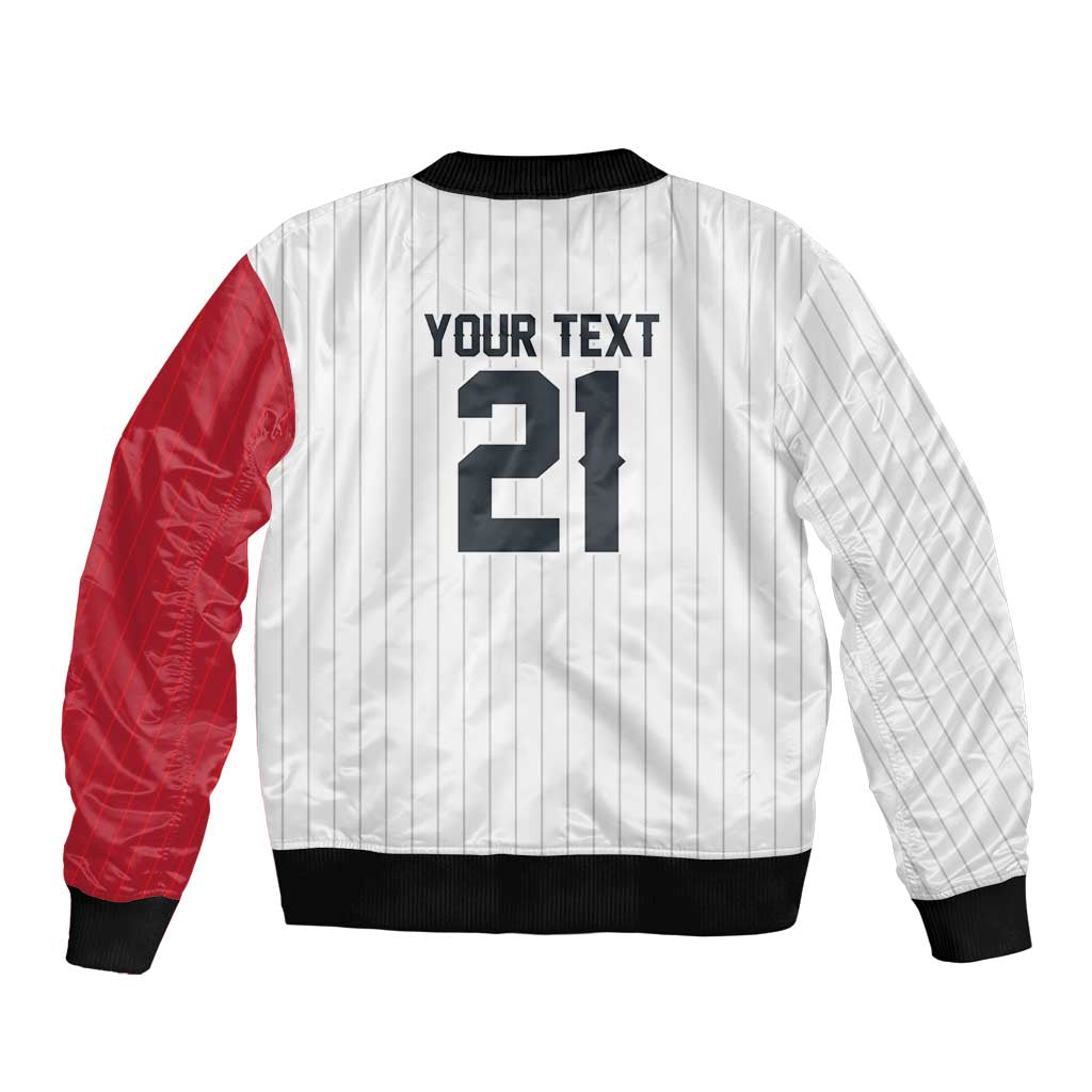 Custom Dripping Baseball Japan Sleeve Zip Bomber Jacket