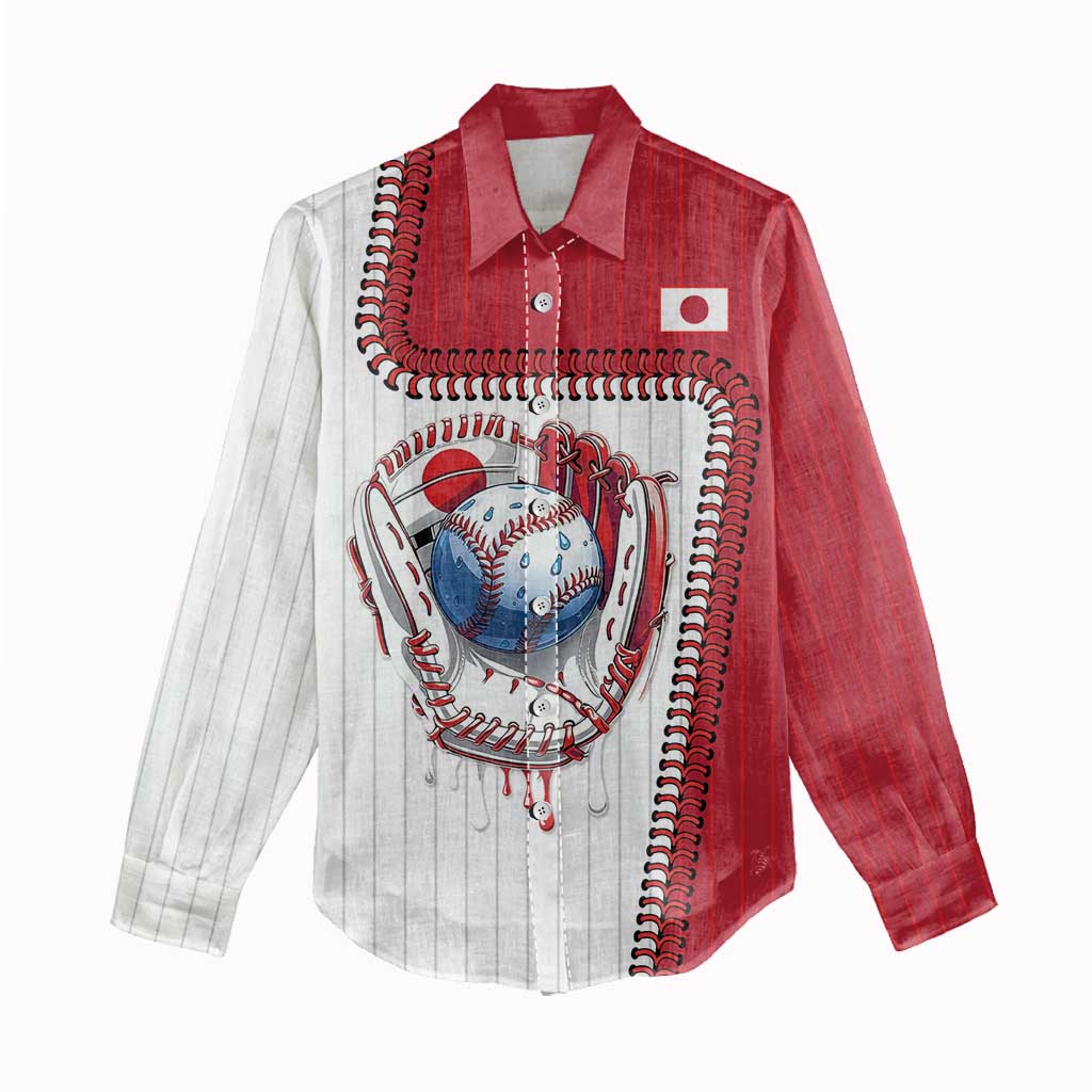 Custom Dripping Baseball Japan Women Casual Shirt