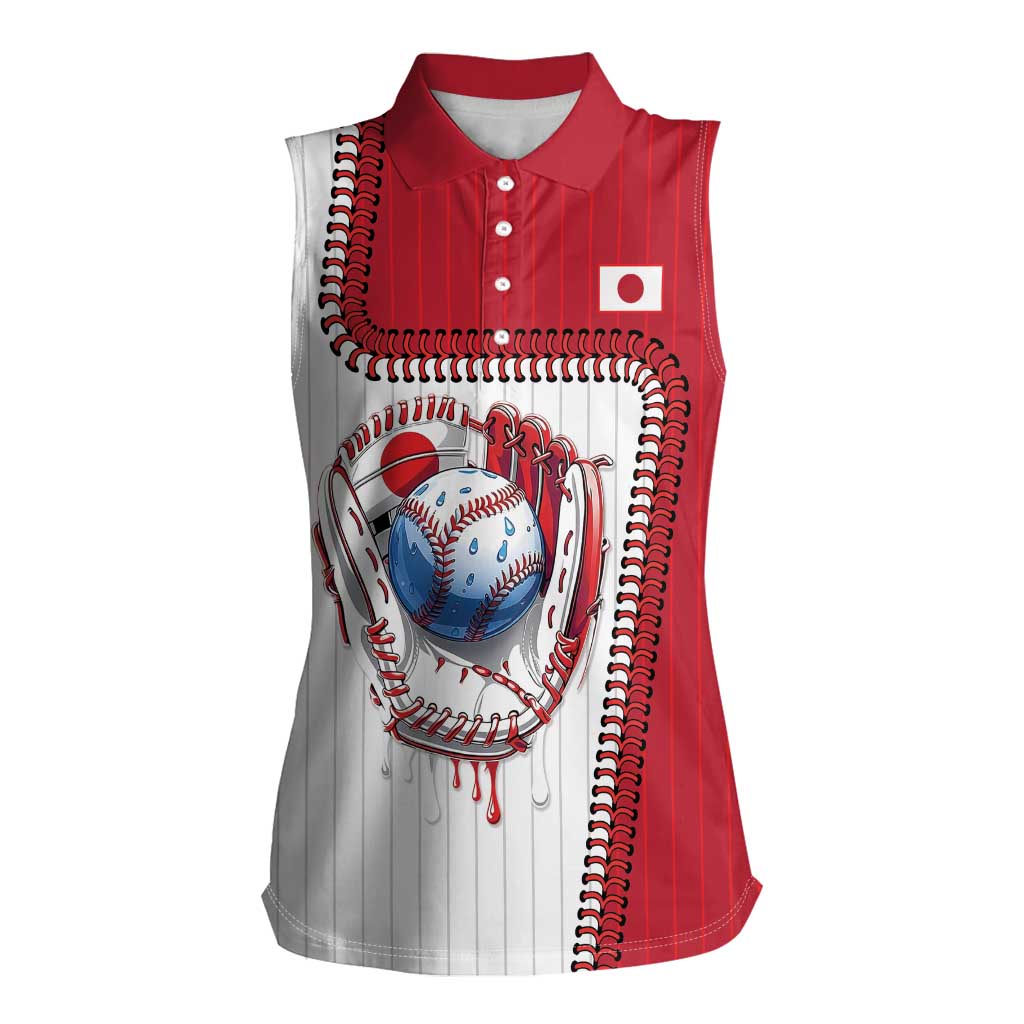 Custom Dripping Baseball Japan Women Sleeveless Polo Shirt