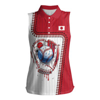 Custom Dripping Baseball Japan Women Sleeveless Polo Shirt