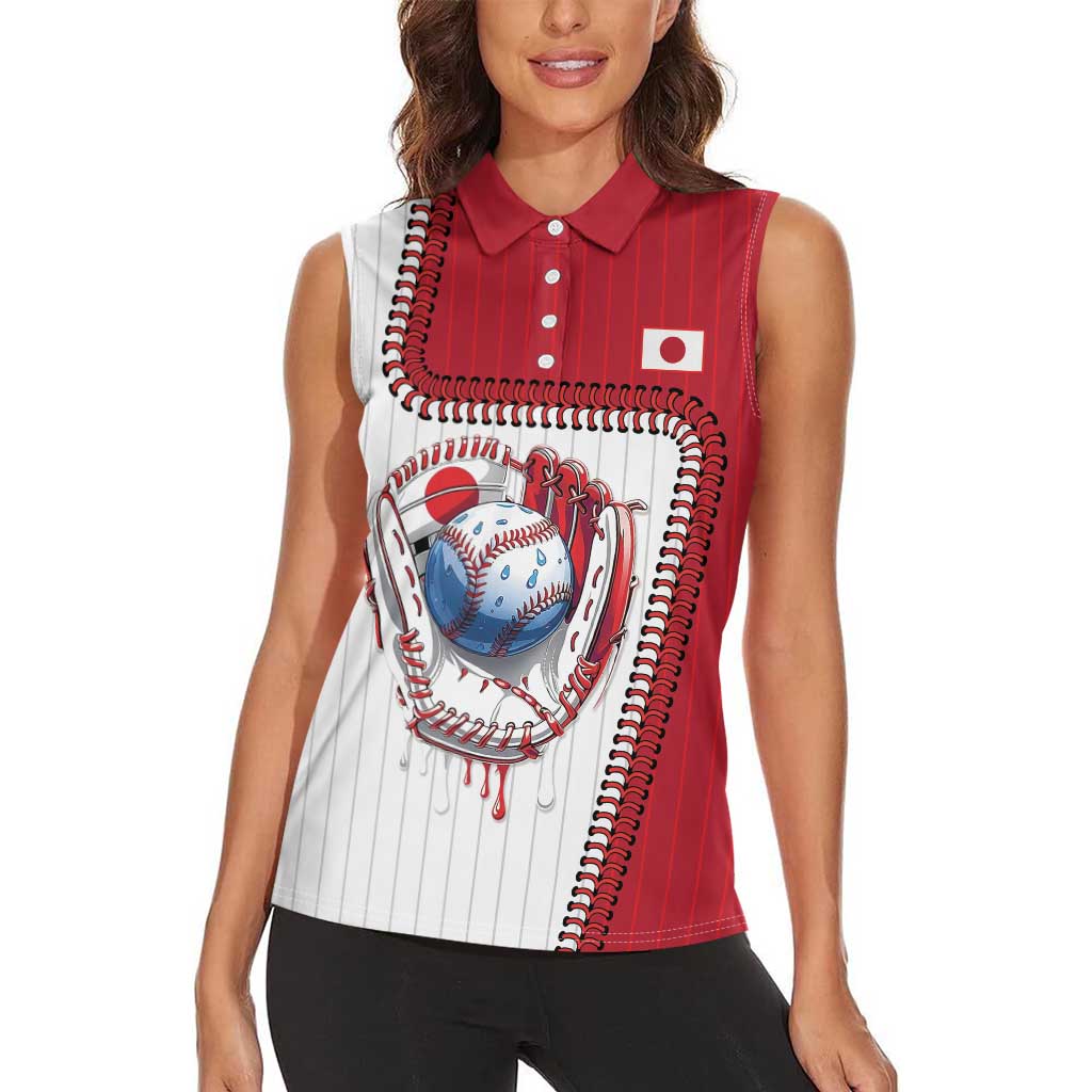Custom Dripping Baseball Japan Women Sleeveless Polo Shirt