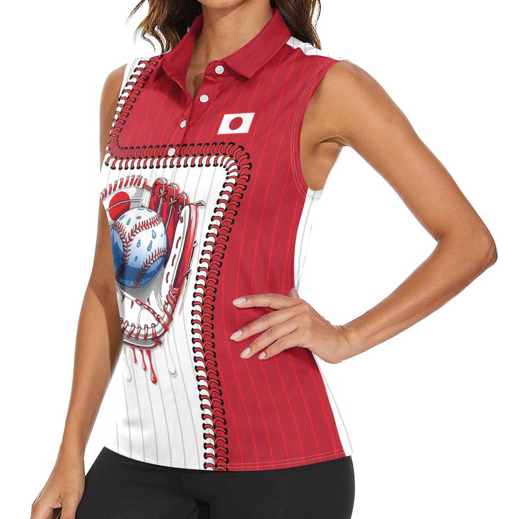Custom Dripping Baseball Japan Women Sleeveless Polo Shirt
