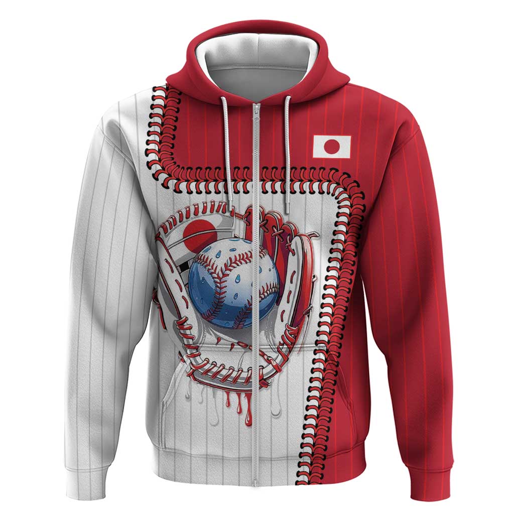 Custom Dripping Baseball Japan Zip Hoodie