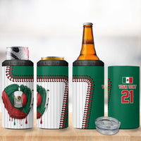 Custom Dripping Baseball Mexico 4 in 1 Can Cooler Tumbler