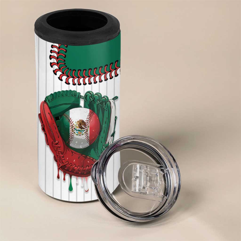 Custom Dripping Baseball Mexico 4 in 1 Can Cooler Tumbler