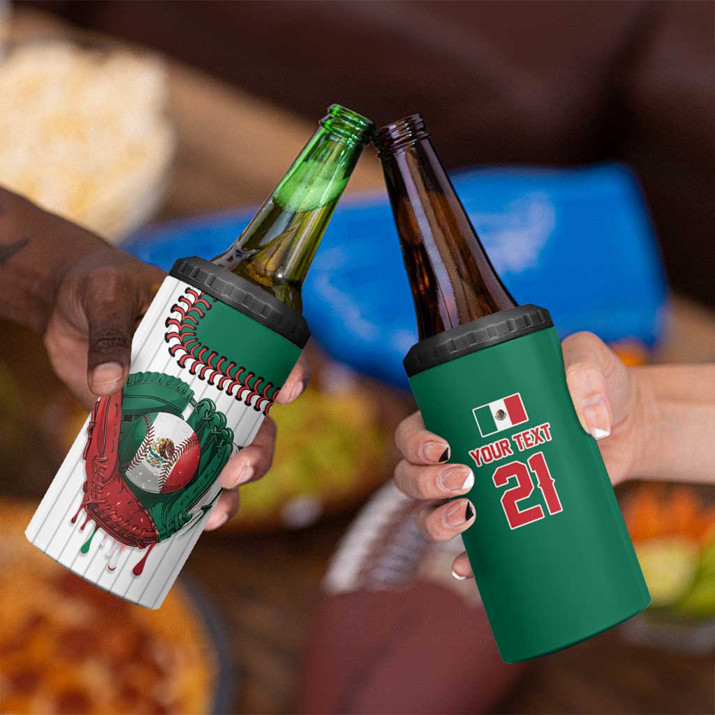 Custom Dripping Baseball Mexico 4 in 1 Can Cooler Tumbler