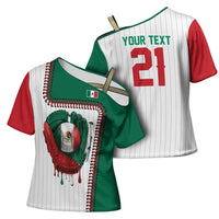 Custom Dripping Baseball Mexico Cross Shoulder Shirt