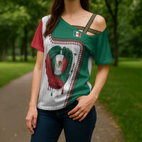Custom Dripping Baseball Mexico Cross Shoulder Shirt