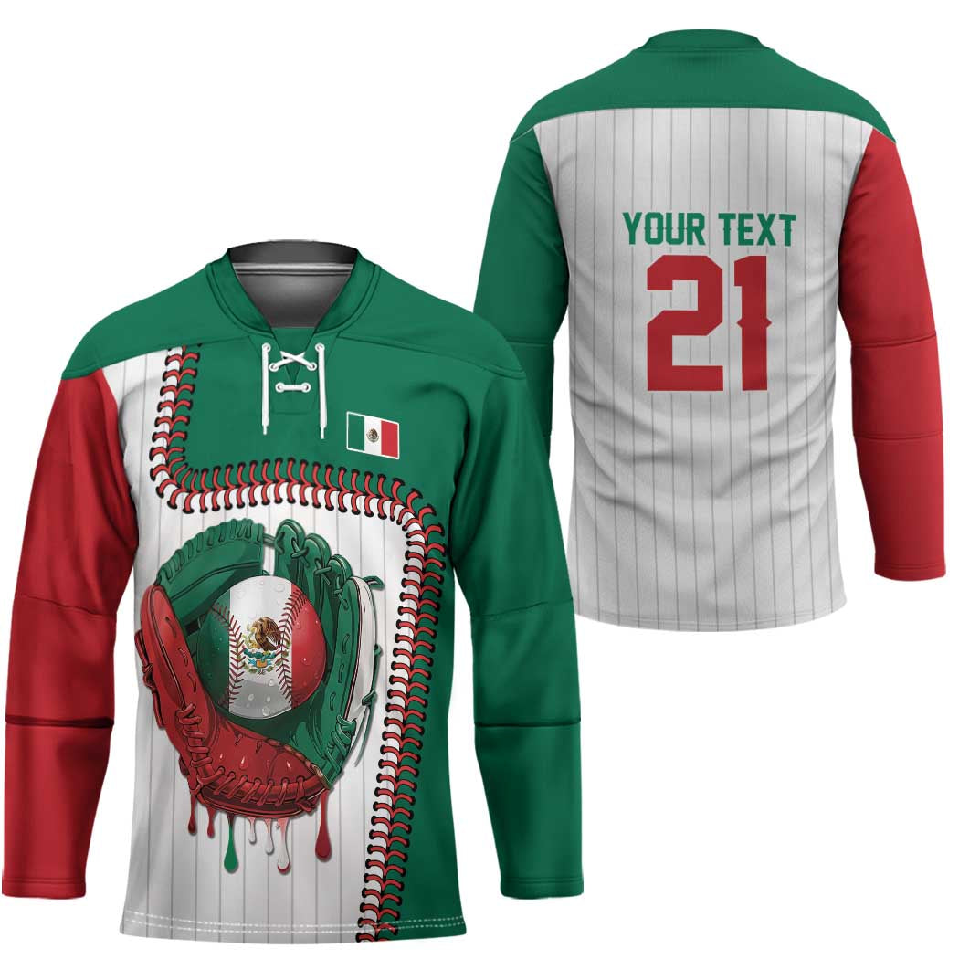 Custom Dripping Baseball Mexico Hockey Jersey