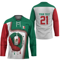 Custom Dripping Baseball Mexico Hockey Jersey