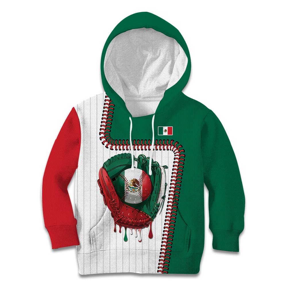 Custom Dripping Baseball Mexico Kid Hoodie
