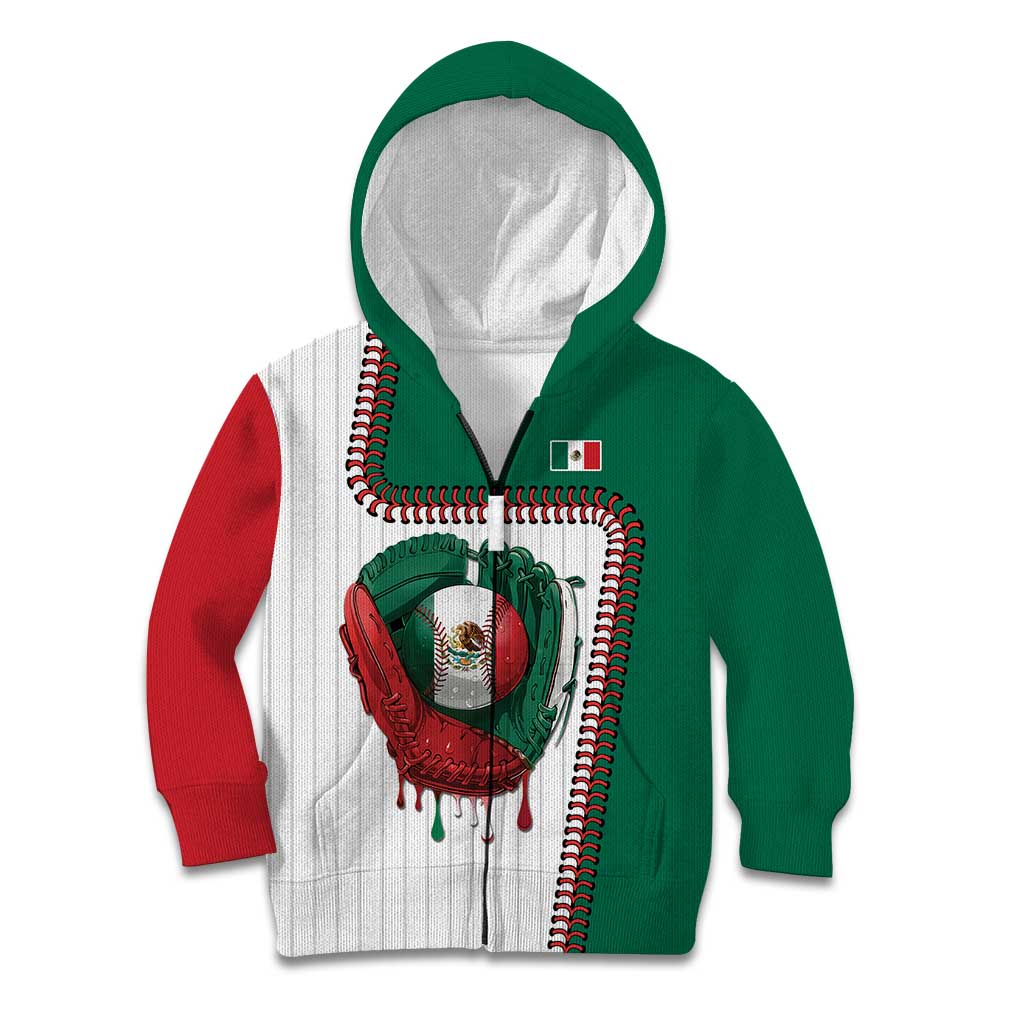 Custom Dripping Baseball Mexico Kid Hoodie