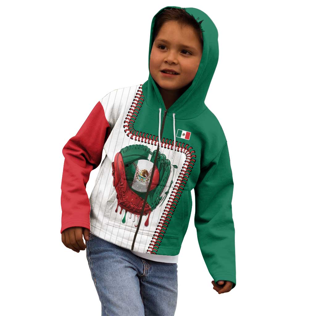 Custom Dripping Baseball Mexico Kid Hoodie