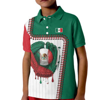 Custom Dripping Baseball Mexico Kid Polo Shirt