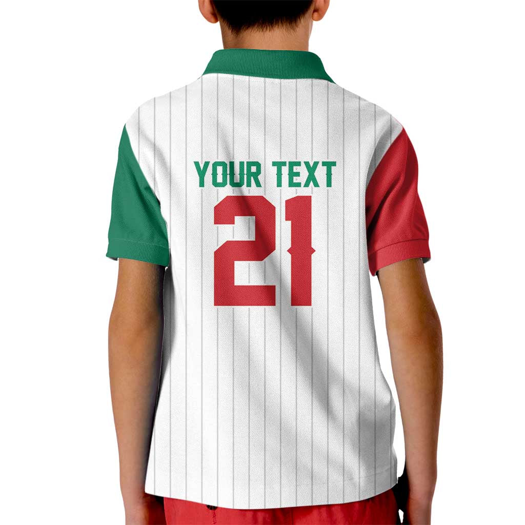 Custom Dripping Baseball Mexico Kid Polo Shirt