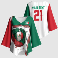 Custom Dripping Baseball Mexico Kimono Sleeve Blouse