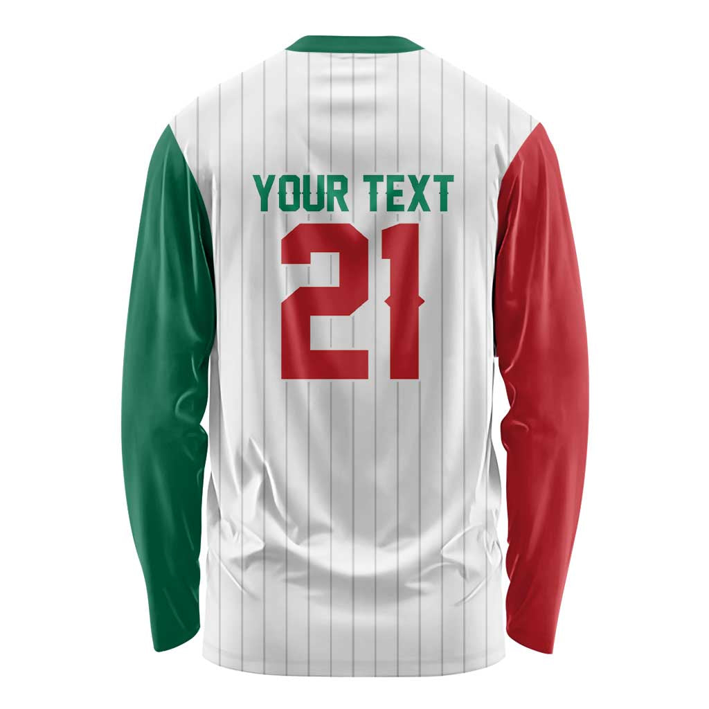 Custom Dripping Baseball Mexico Long Sleeve Shirt