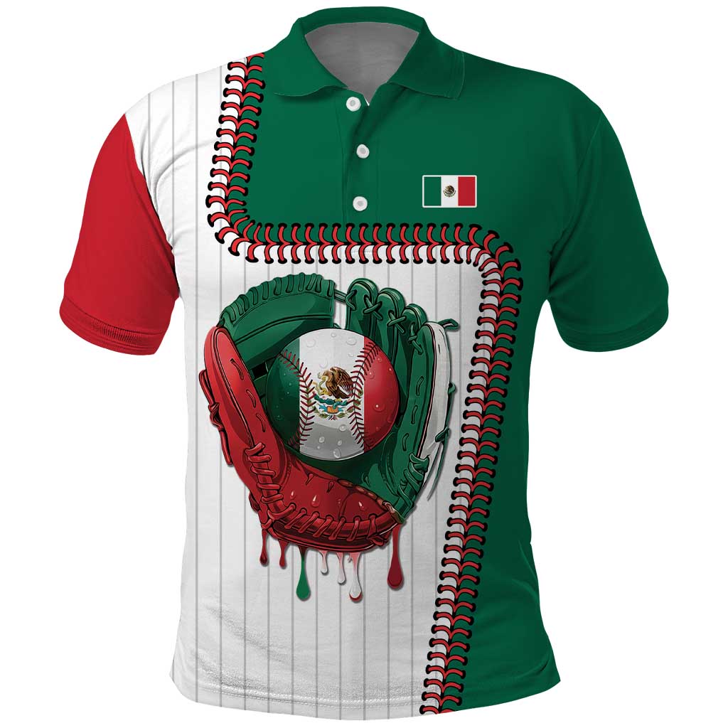 Custom Dripping Baseball Mexico Polo Shirt