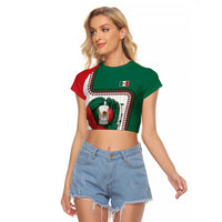 Custom Dripping Baseball Mexico Raglan Cropped T Shirt