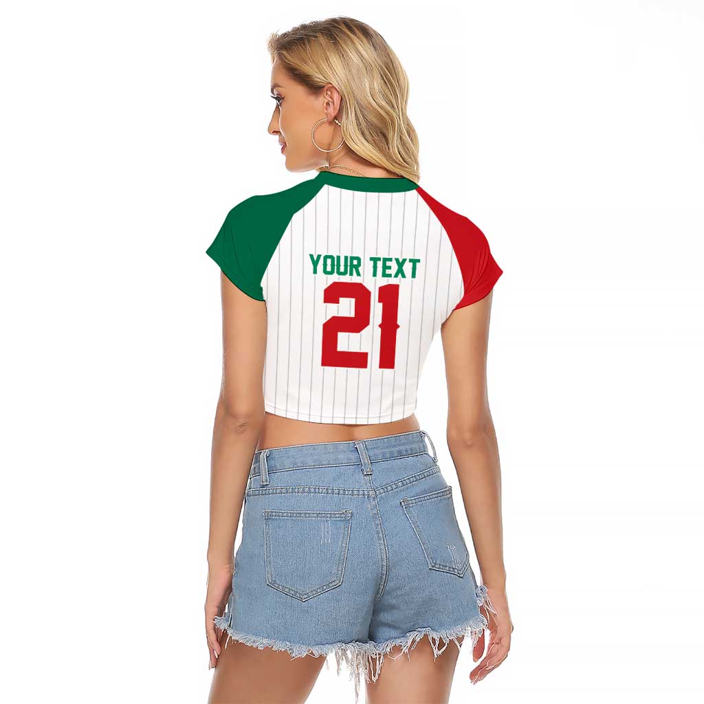 Custom Dripping Baseball Mexico Raglan Cropped T Shirt