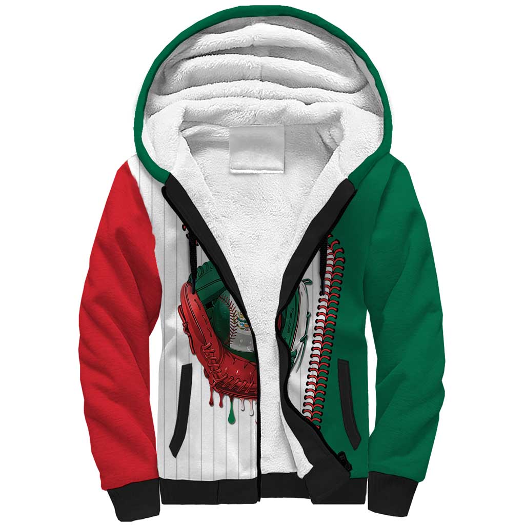 Custom Dripping Baseball Mexico Sherpa Hoodie