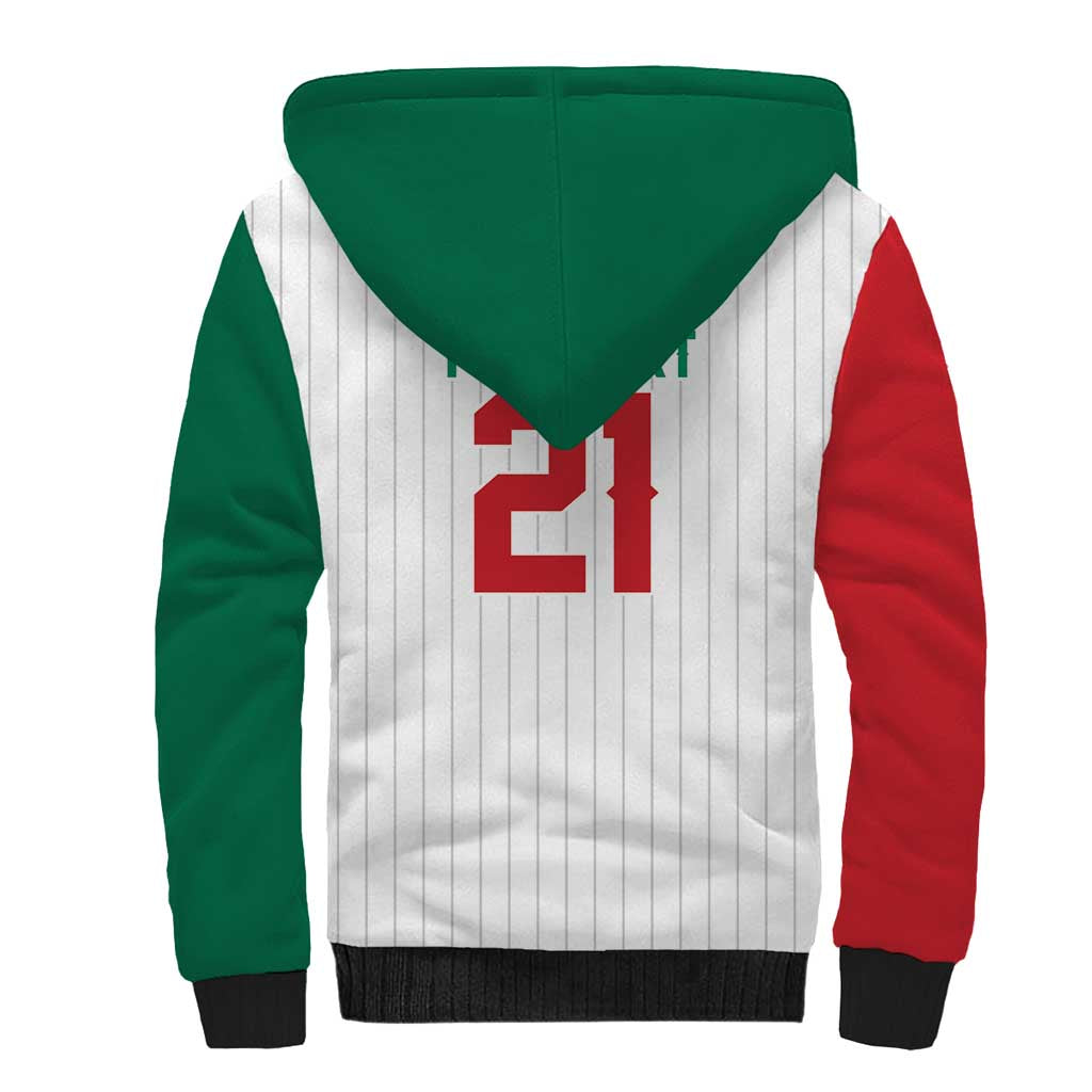 Custom Dripping Baseball Mexico Sherpa Hoodie