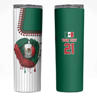 Custom Dripping Baseball Mexico Skinny Tumbler