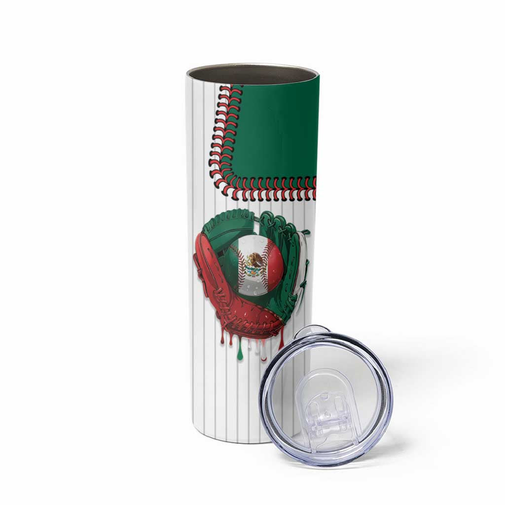 Custom Dripping Baseball Mexico Skinny Tumbler