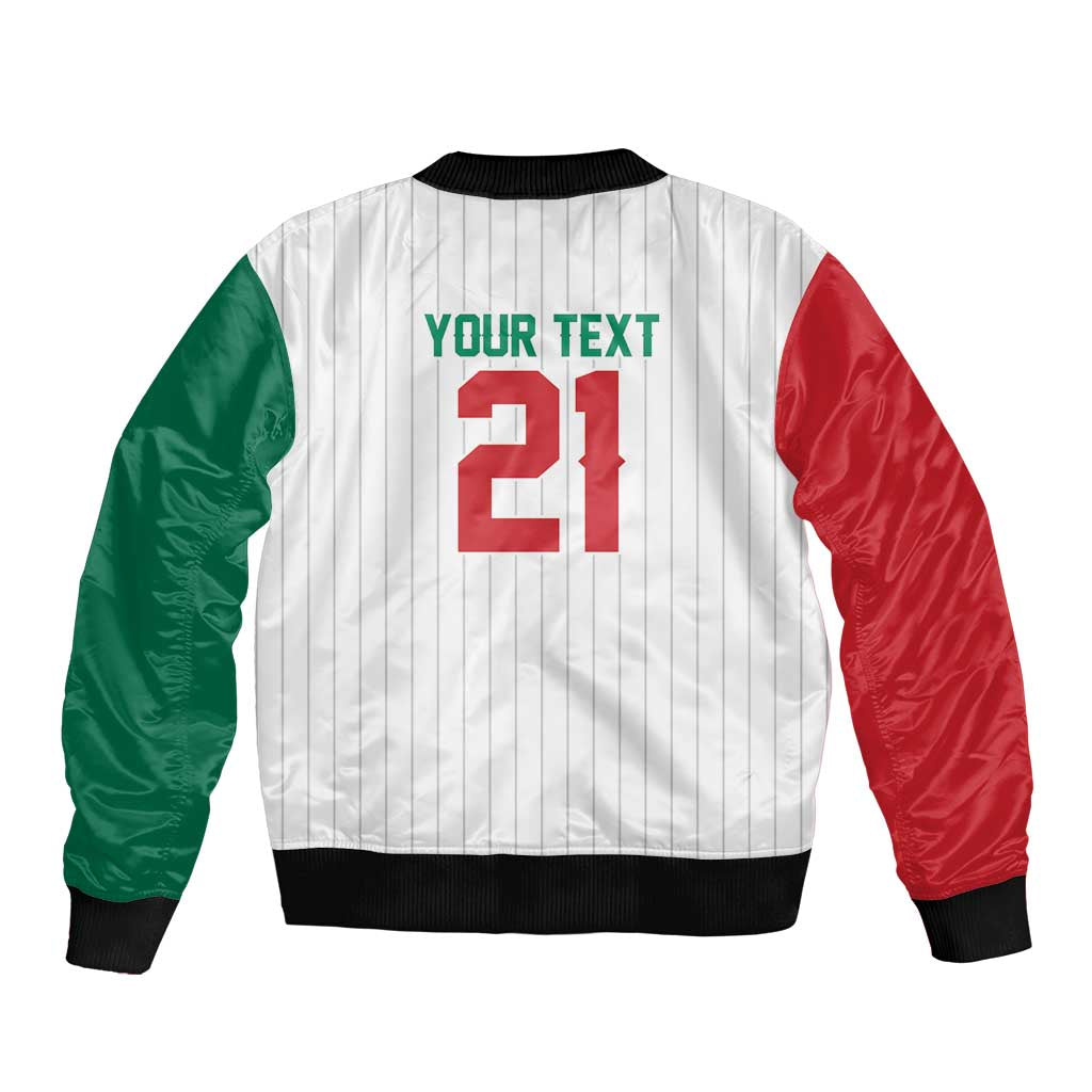 Custom Dripping Baseball Mexico Sleeve Zip Bomber Jacket