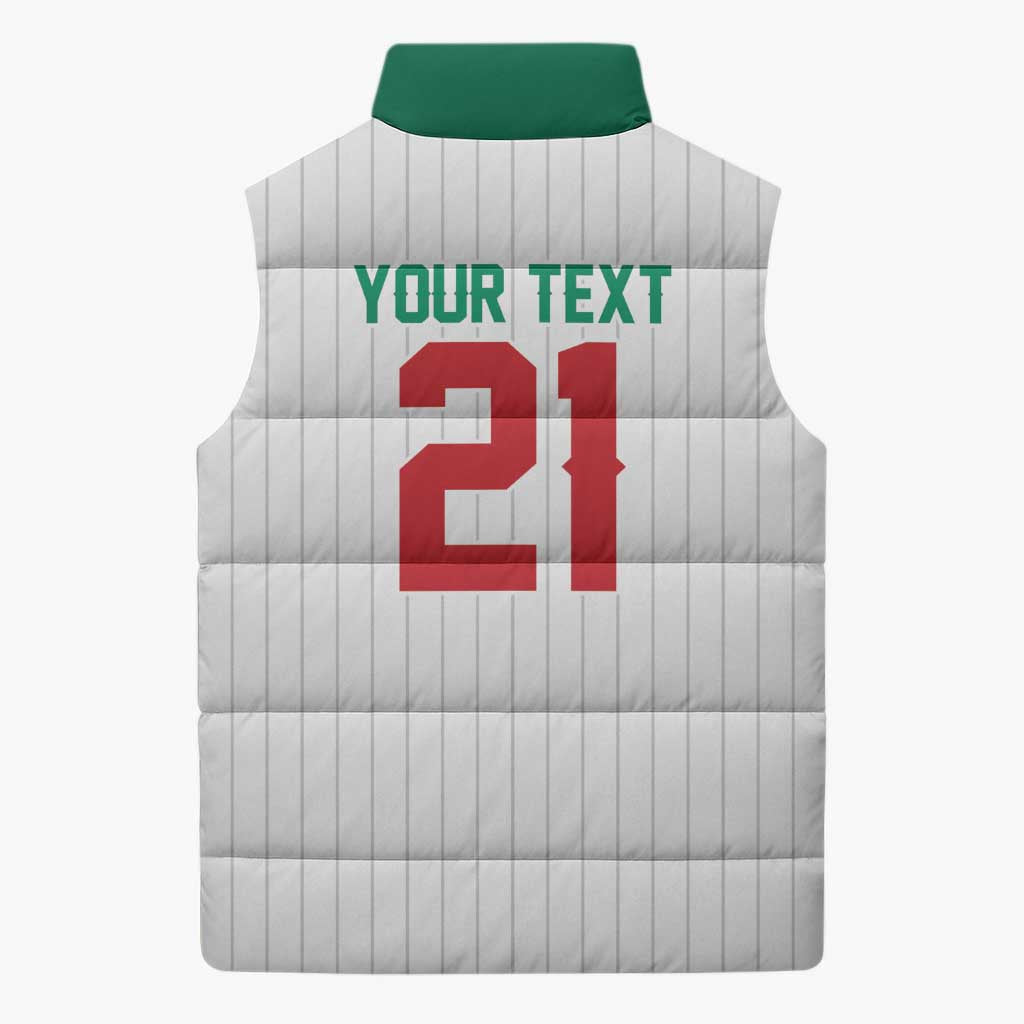 Custom Dripping Baseball Mexico Sleeveless Puffer Jacket