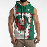 Custom Dripping Baseball Mexico Sleeveless Zip Hoodie