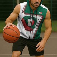 Custom Dripping Baseball Mexico Sleeveless Zip Hoodie