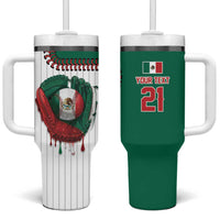 Custom Dripping Baseball Mexico Tumbler With Handle