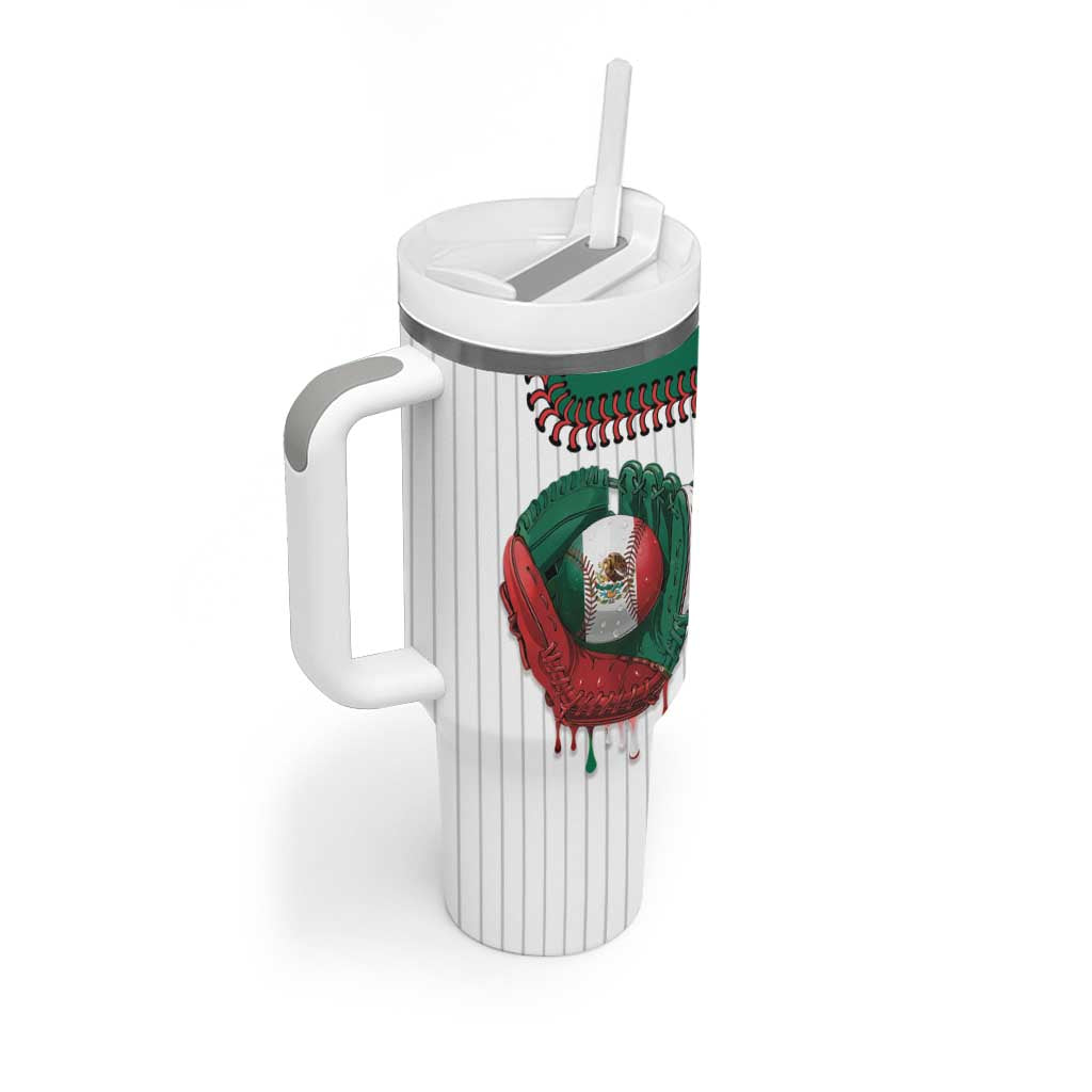 Custom Dripping Baseball Mexico Tumbler With Handle