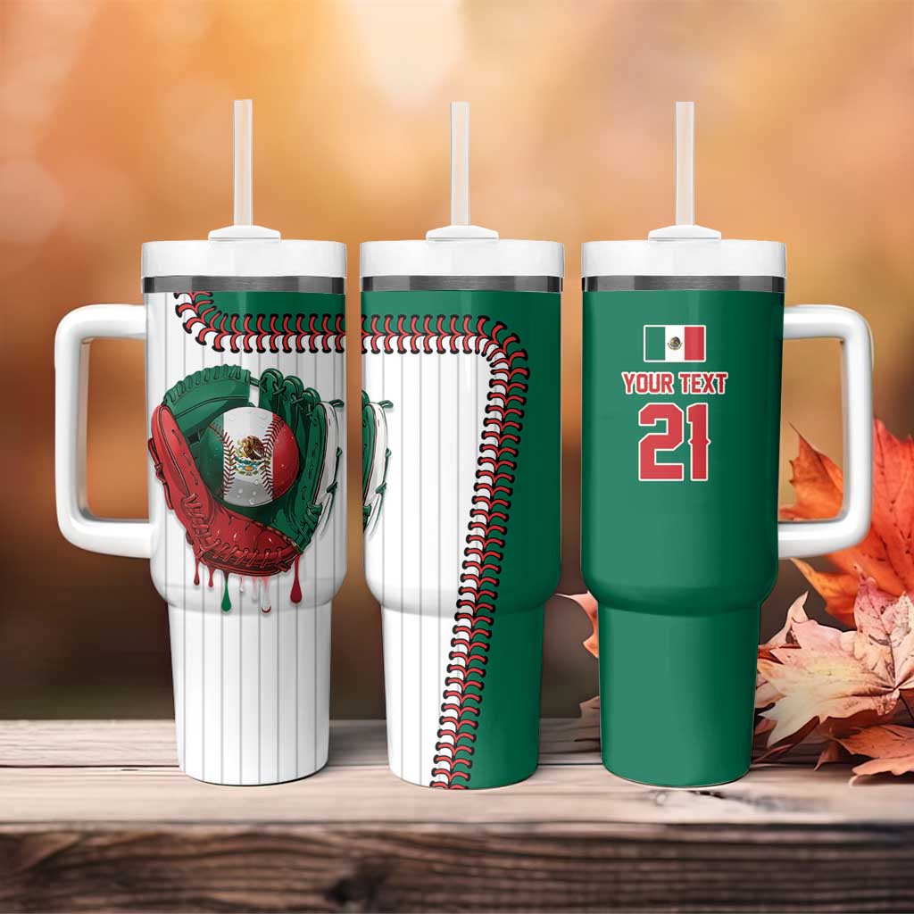 Custom Dripping Baseball Mexico Tumbler With Handle